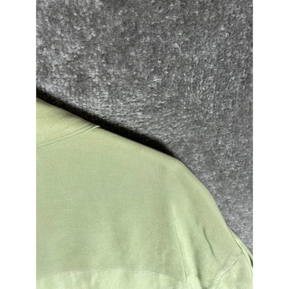 Consensus Sportswear Silk Short Sleeve Button Up Shirt Mens Large Green Pocket - Picture 14 of 14
